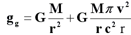 Formula two components of the atractis cause of gravity.