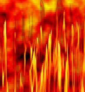 Illustrazione dell'inferno come fiamme rosse e gialle