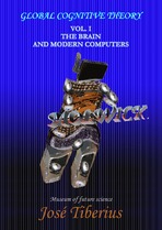 Cover of the book about the brain. Robot head with computer screen.