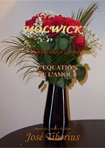 Couverture du PDF de l'Equation de l'Amour. Vase avec des roses rouges sur une table noire.
