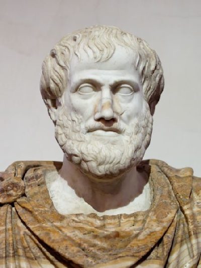 Estátua de mármore de Aristóteles - close-up.