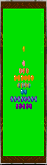 Simulation della évolution de balle en forme de flèche.